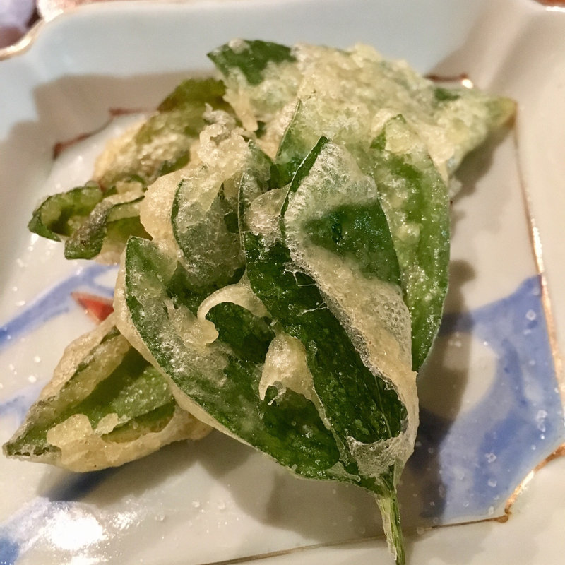 長命草と四角豆の天ぷら(コノ花まひろ )