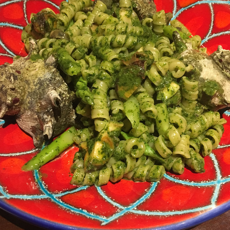 サザエのジェノベーゼ(Piattini Micio)