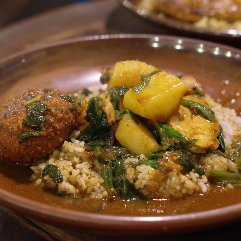 ポパイカレー+コロッケ(インデアン （indean）)