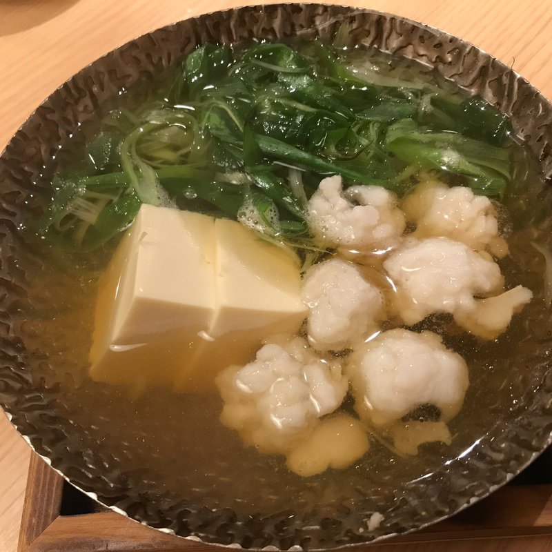 鱧と九条ねぎの小鍋(京乃菜)