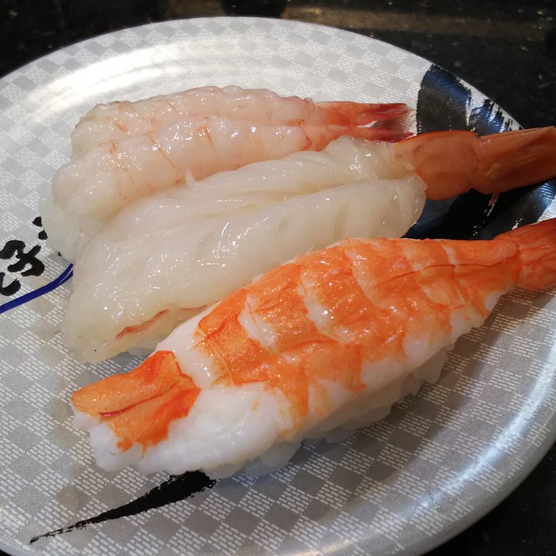 えび三貫(すし銚子丸 武蔵小杉店)