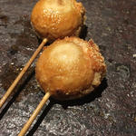 【黄金コース】串 - 本日のおすすめ四本 : 椎茸の肉詰め(こがね)