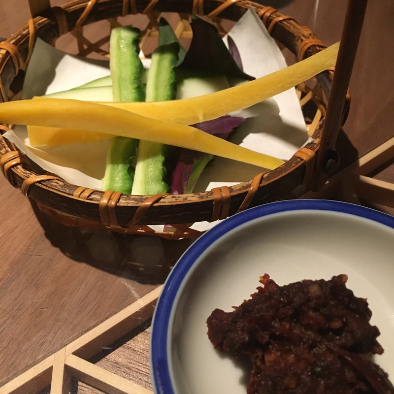 【黄金コース】箸休め - 江戸野菜 トマトパクチー味噌で(こがね)