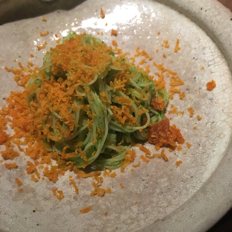 【黄金コース】お食事 - クレソンからすみ素麺(こがね)