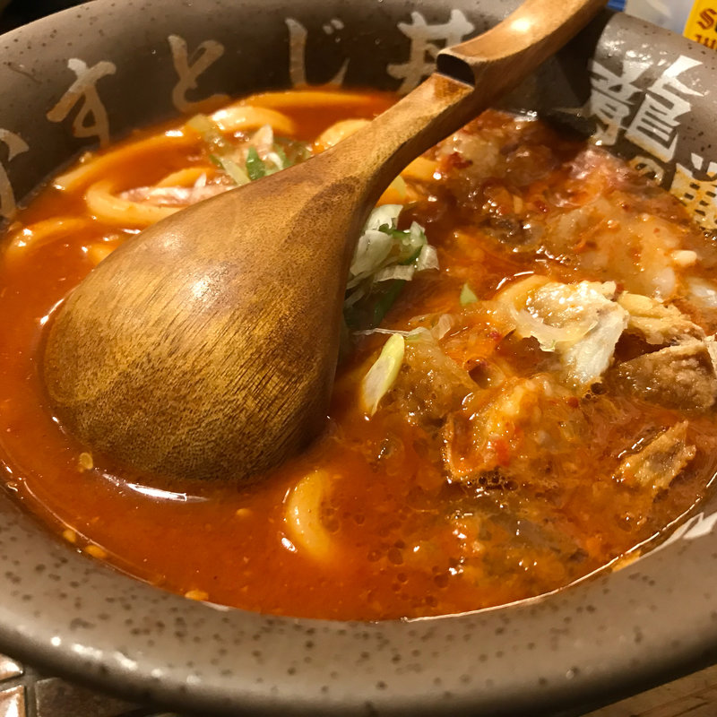 赤かすうどん(焼肉とかすうどん 龍の巣 中洲カドミセ)