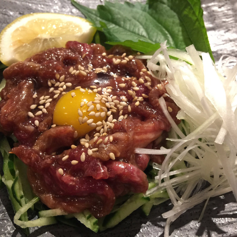 ひつじのユッケ(ジンギスカン ひげのうし南5条店)