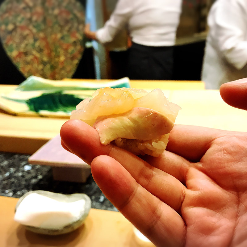 かわはぎと肝(初音鮨)