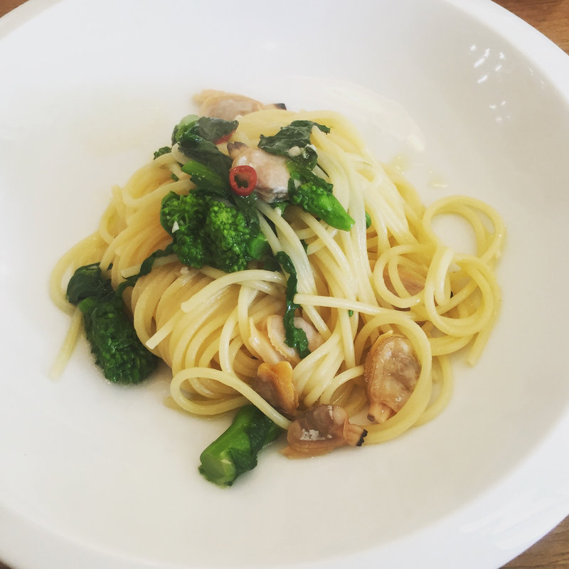 菜の花とあさりのパスタ(ストマコ)