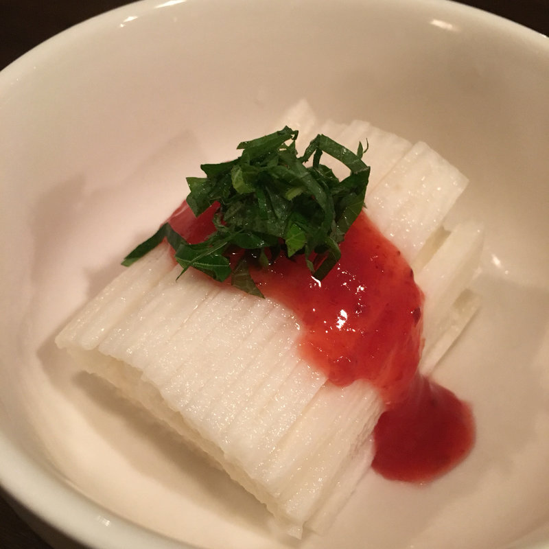 山芋の千切り - 梅肉添え(六本木 串むら （くしむら）)