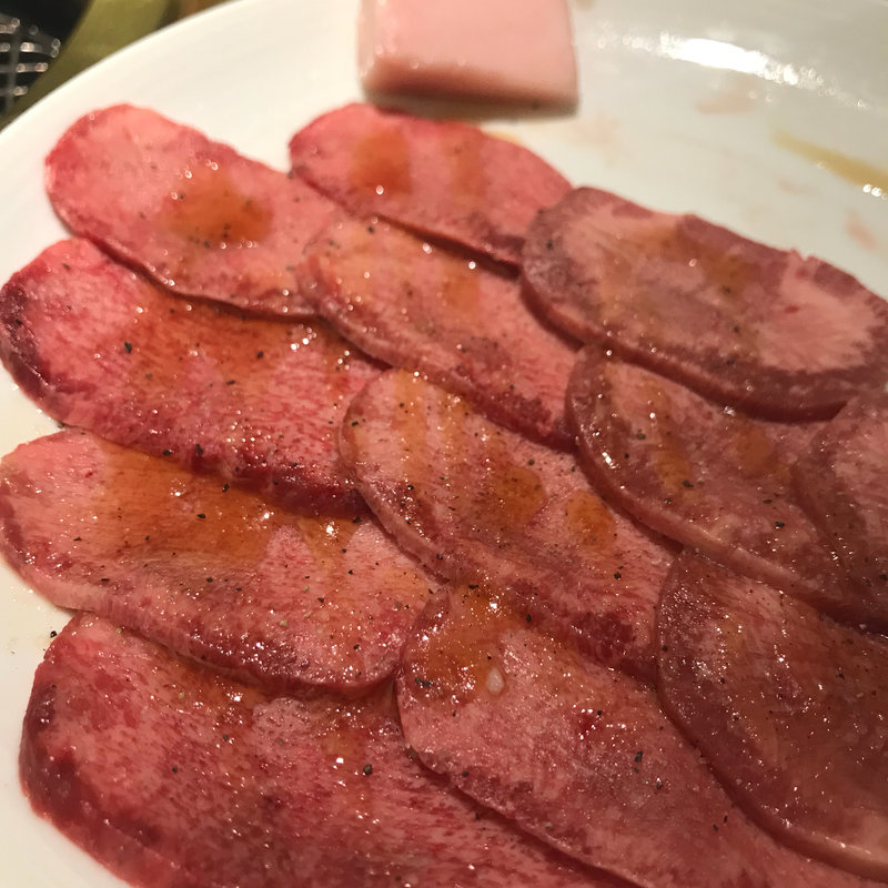 上タン薄切り6枚(焼肉の名門 天壇 赤坂店)