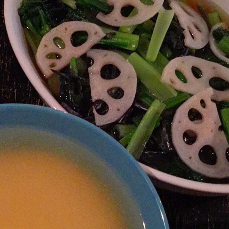 白子豆腐の銀あんかけとおひたし(リロイズ)