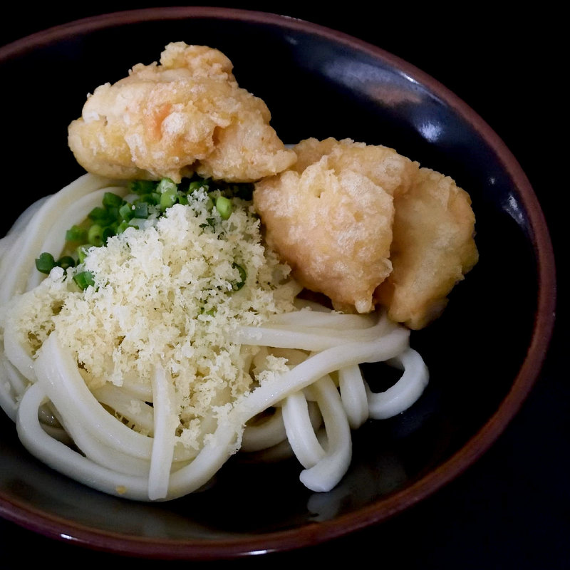 ぶっかけ冷+とり天(松下製麺所)