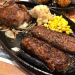 炭焼き極選リブロースステーキ&極み炭焼きがんこハンバーグコンビセット390g(ブロンコビリー伊丹池尻店)