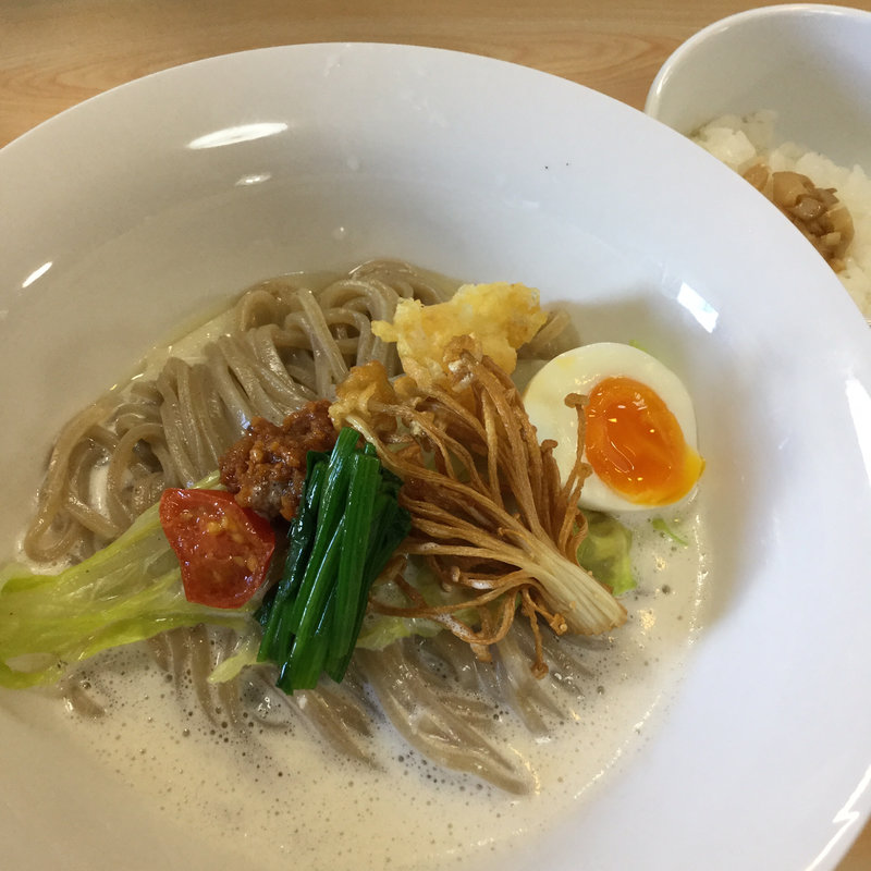 もち大麦小麦泡ソースとエリンギオイルのまぜそば(ガチ麺道場 )