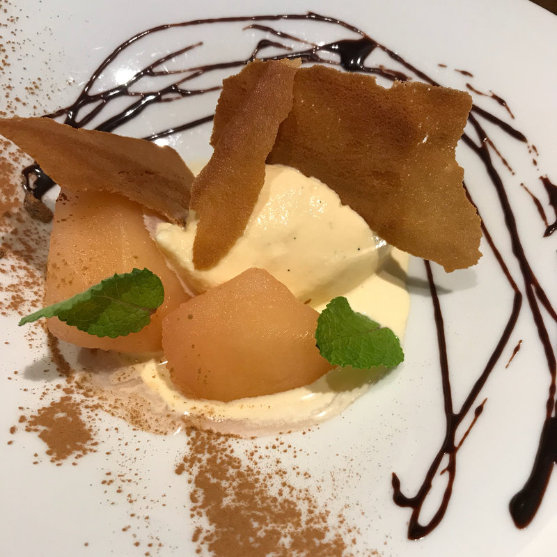 焼きリンゴとバニラジェラート(ビストロモナミ)