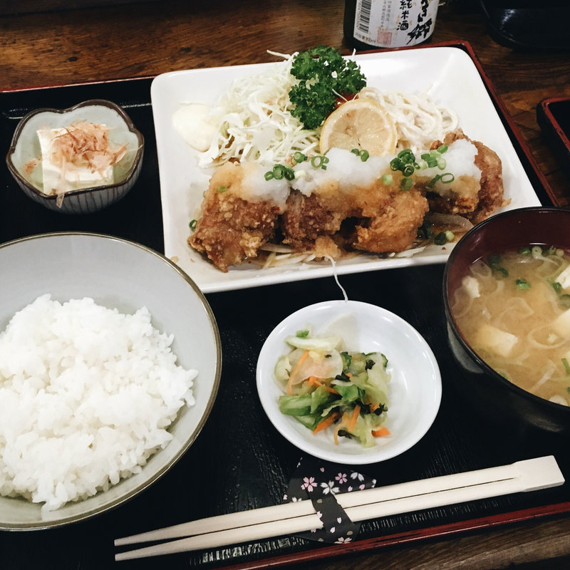 おろしポン酢唐揚げ定食(おかめ )