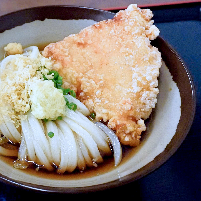 ぶっかけ冷+若鳥の竜田揚げ(根っこ 木太店)