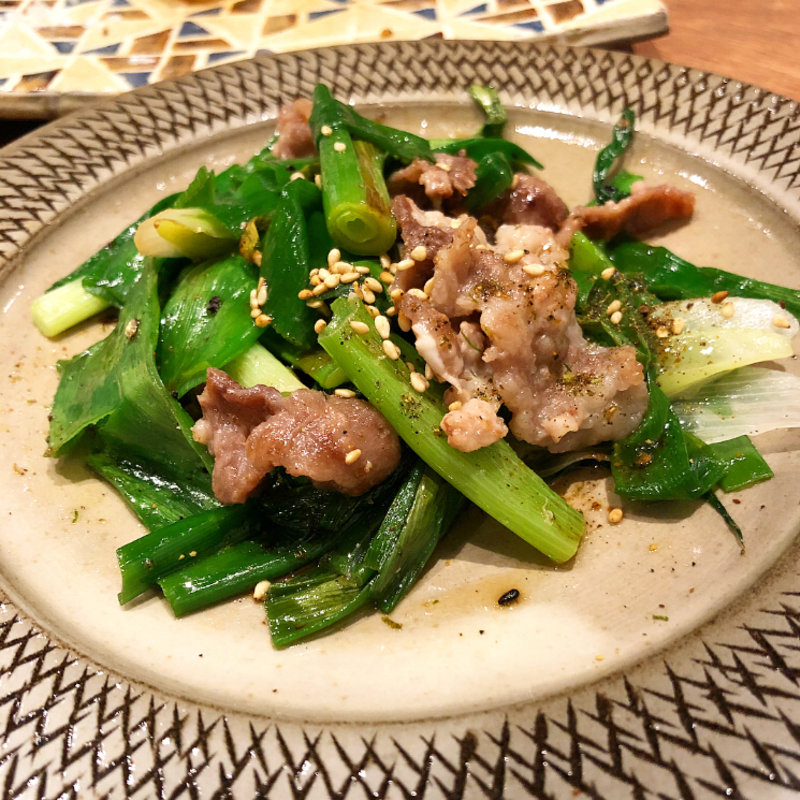 九条ネギとアギ(鉄板とお酒 宗や)