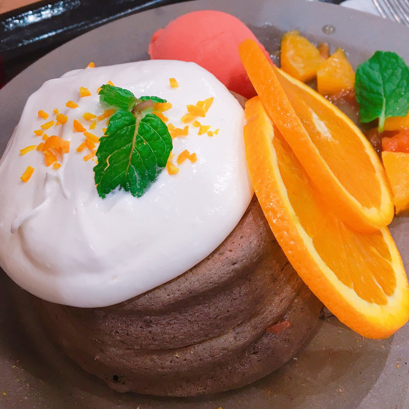 ショコラオランジュフォンダンパンケーキ(ELK NEW YORK BRUNCH あべのキューズモール店)