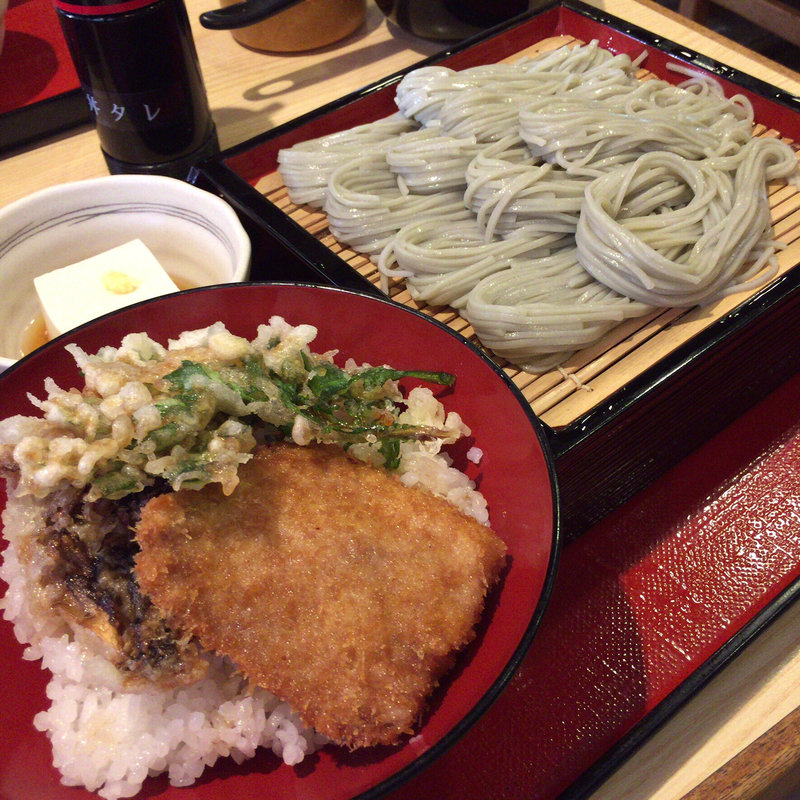 越後名物へぎそば定食 ミニタレカツ丼付(へぎそばと地酒処 杉乃屋)