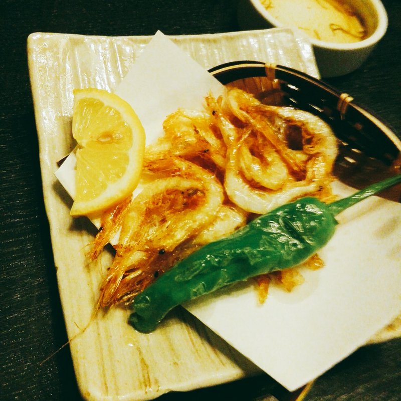 白えびから揚げ(そば処寿毛平)
