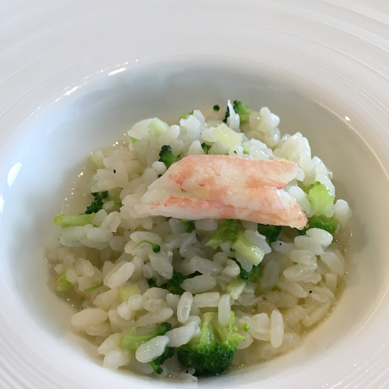 カニとブロッコリーのリゾット(サーラ ビアンキ アル・ケッチァーノ )