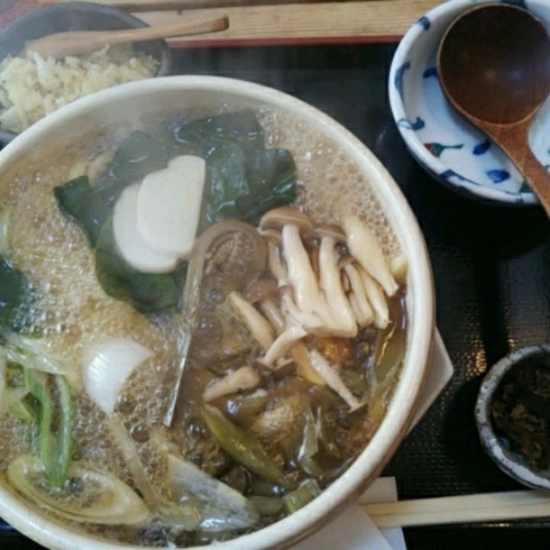 山菜鍋焼きうどん(うどん 山菜 塩屋 (しおや))