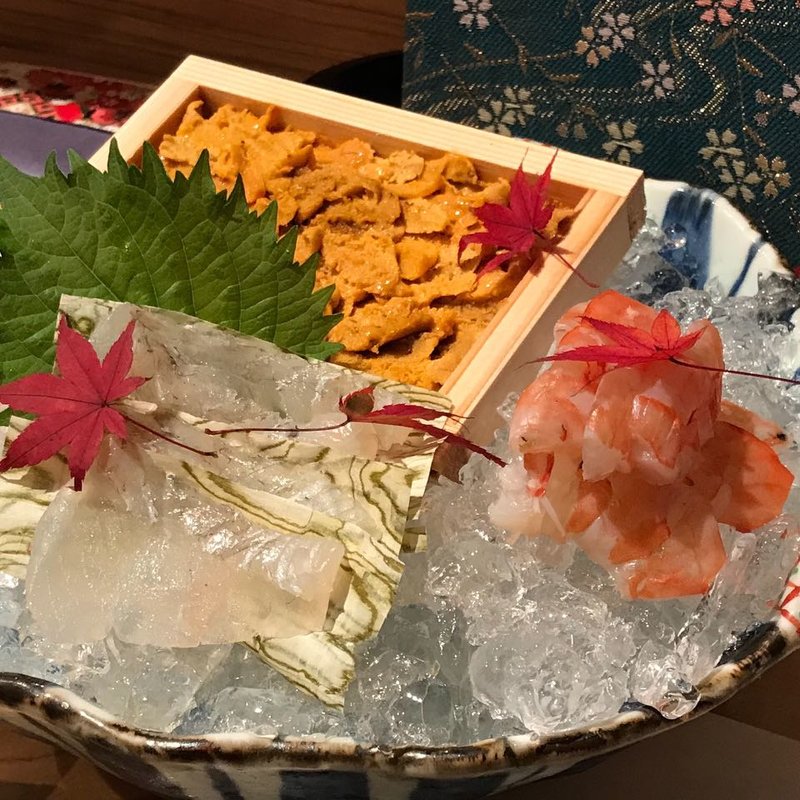 雲丹 足赤海老 平目昆布締め(和彩 そあら)