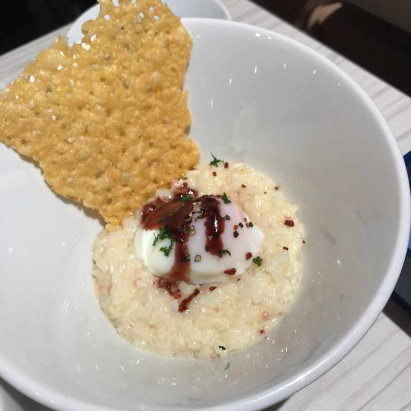  温泉卵をのせたリゾット　T・K・G風？？？(俺のフレンチ 梅田 )