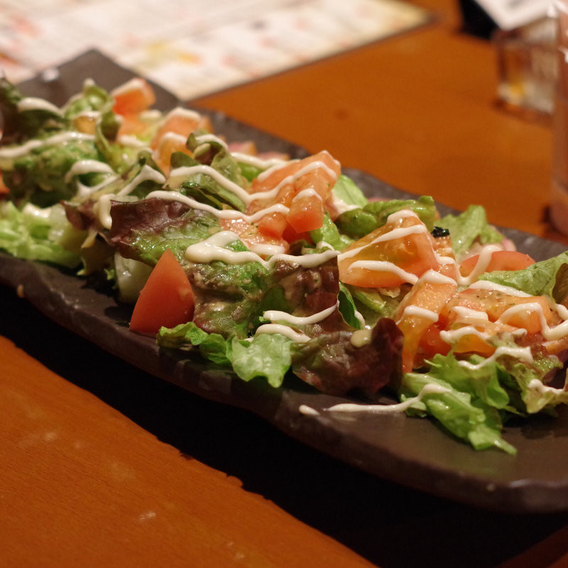 鴨ロースのスモークサーモンサラダ仕立て(まさまさとてるてる )