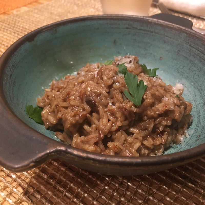 野生米を使ったポルチーニ茸のリゾット(ペペロッソ )