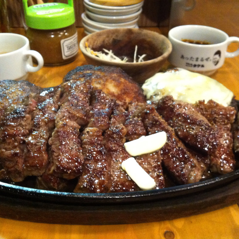 1kg★ステーキ＆ハンバーグコンボ(1ポンドのステーキハンバーグ タケル天満店)