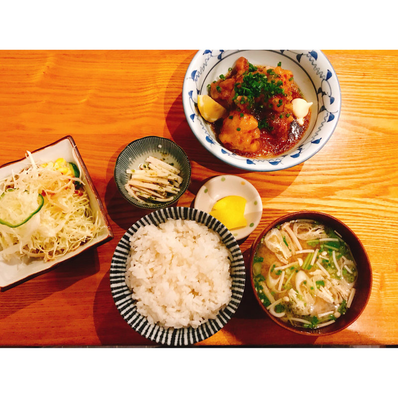鳥の唐揚げ煮定食(ナツユキ （Natu yuki）)