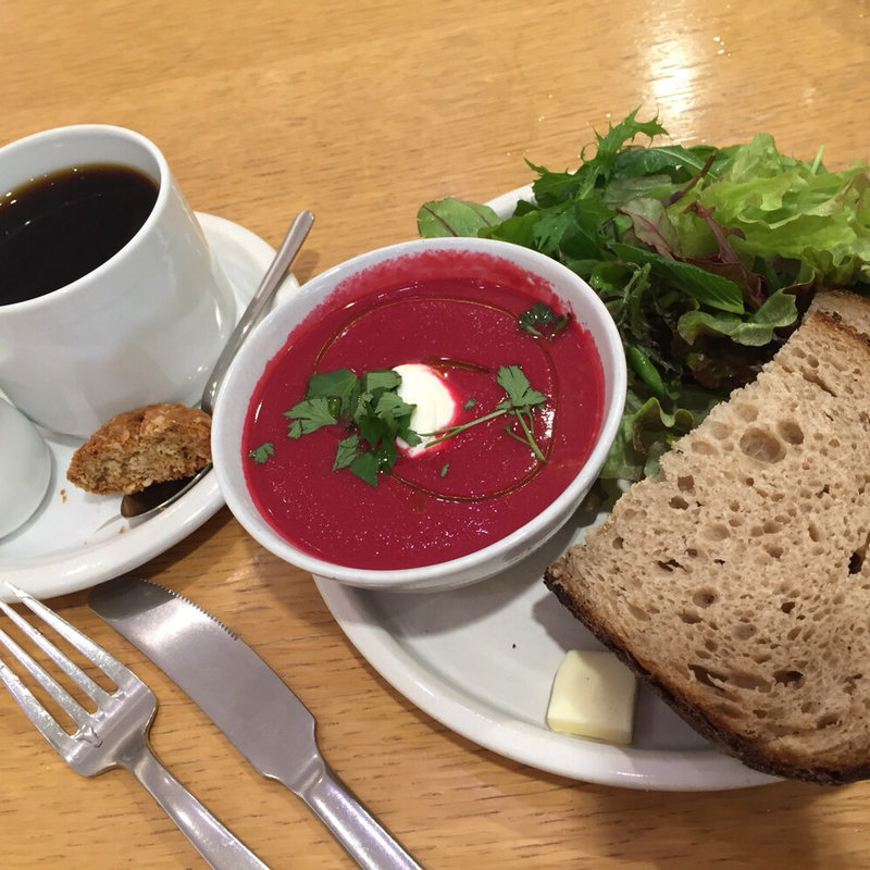 ハーフスープセット&コーヒー(ローズベーカリー)