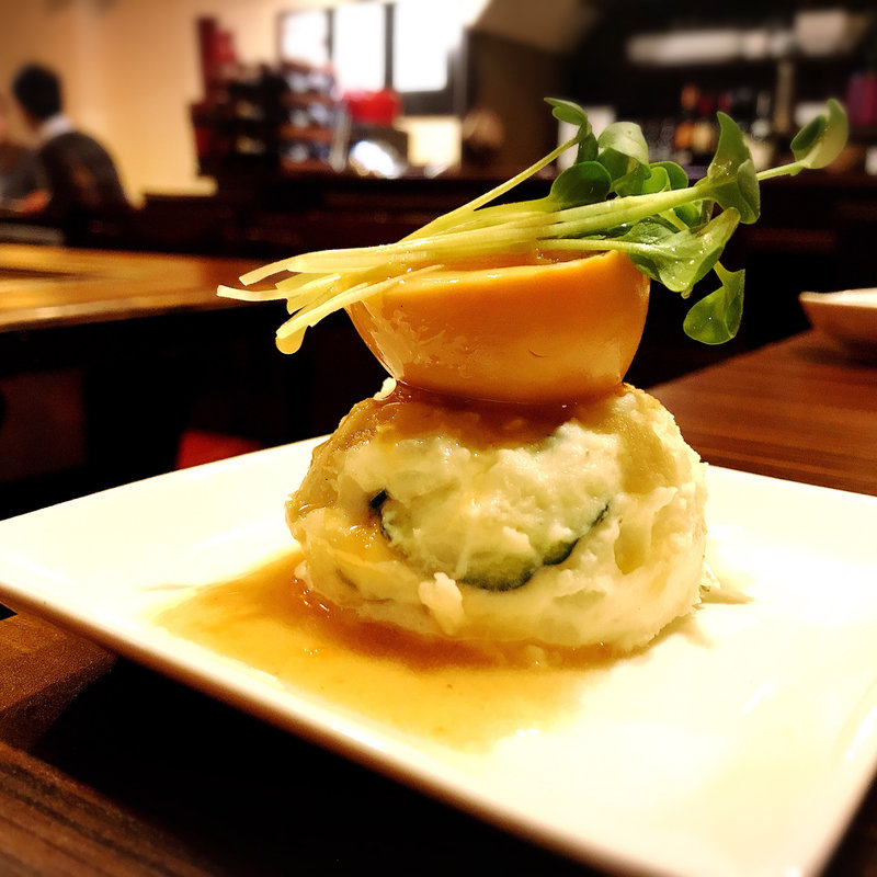 自家燻製半熟玉子のポテトサラダ(たこえびす)