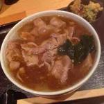 カレーうどん+味付け豚肉(うどん 駄文)