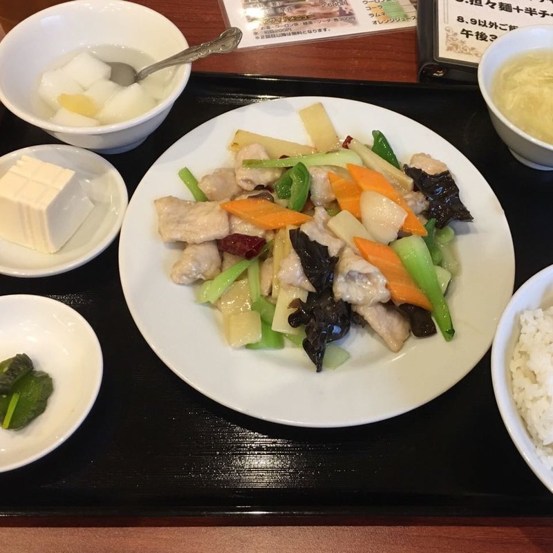 豚肉薄切りの辛子炒め (ランチ)(知味軒（ちみけん）)