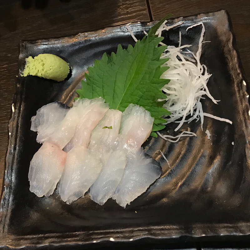 カワハギの刺身(うどん処おはな)