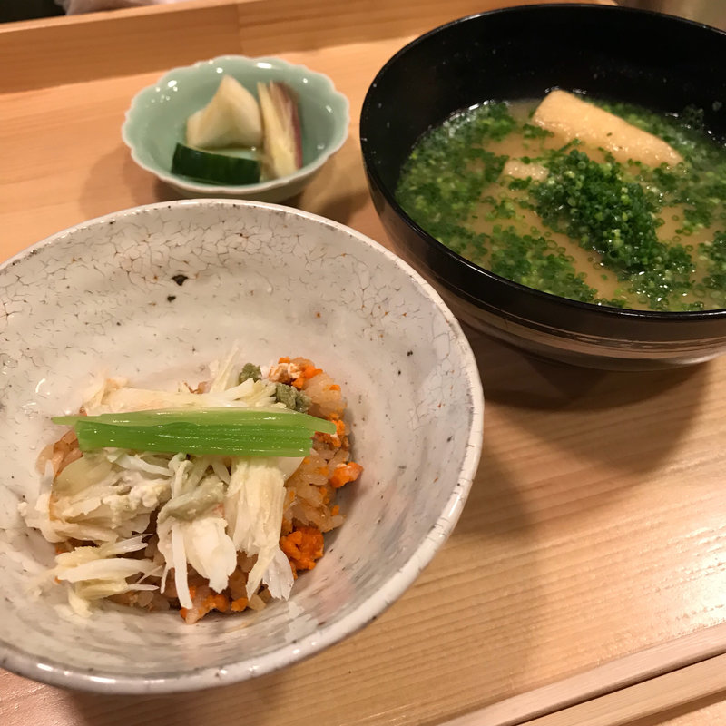 旬の御飯（セコ蟹）と味噌汁(車力門　ちゃわんぶ )