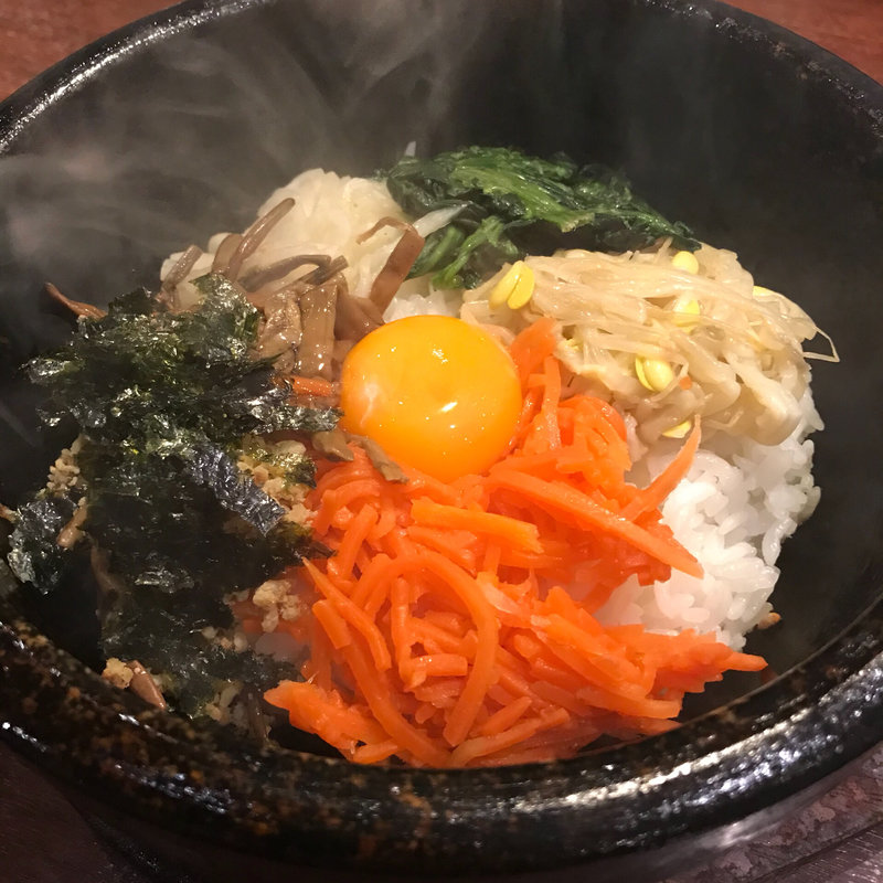 ランチBセットの石焼ビビンパ(にっこりマッコリ 千葉店)