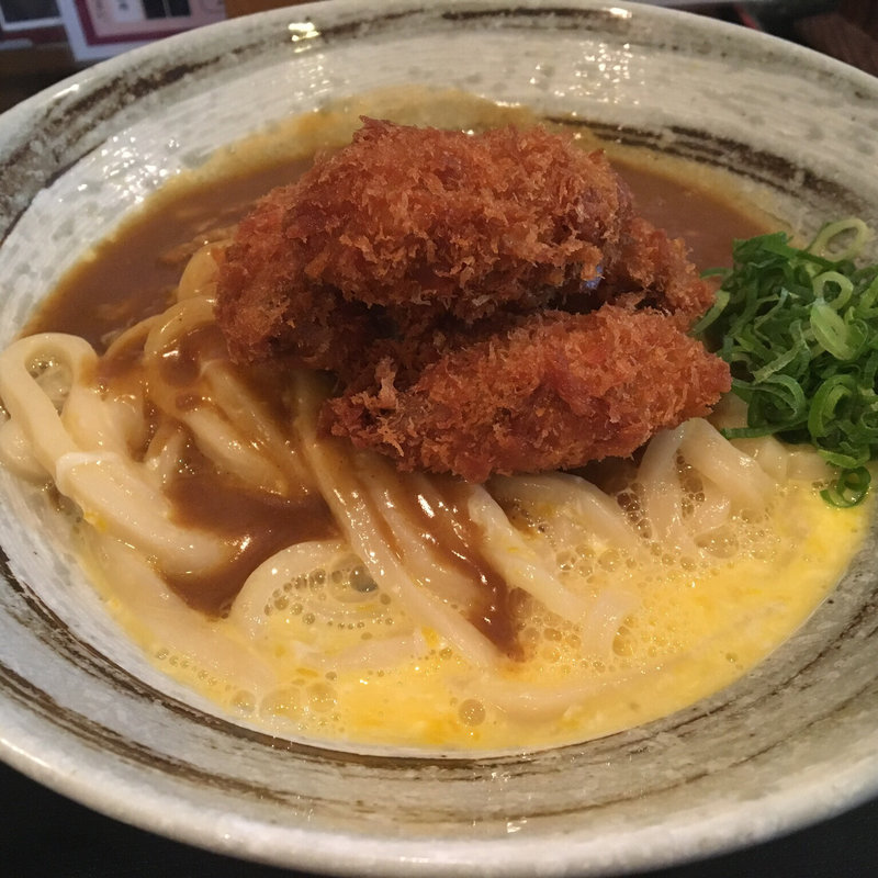 カキフライカレー釜玉(情熱うどん 讃州 （じょうねつうどん さんしゅう）)
