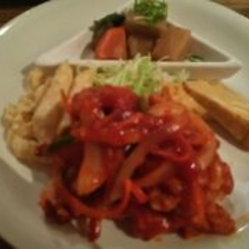 鶏もも肉の野菜甘酢あんかけ(松南食堂 【ショウナンショクドウ】)