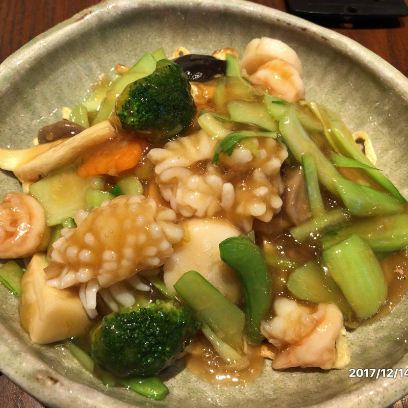 海鮮と野菜のあんかけソバ(中國名菜 孫 日本橋店)