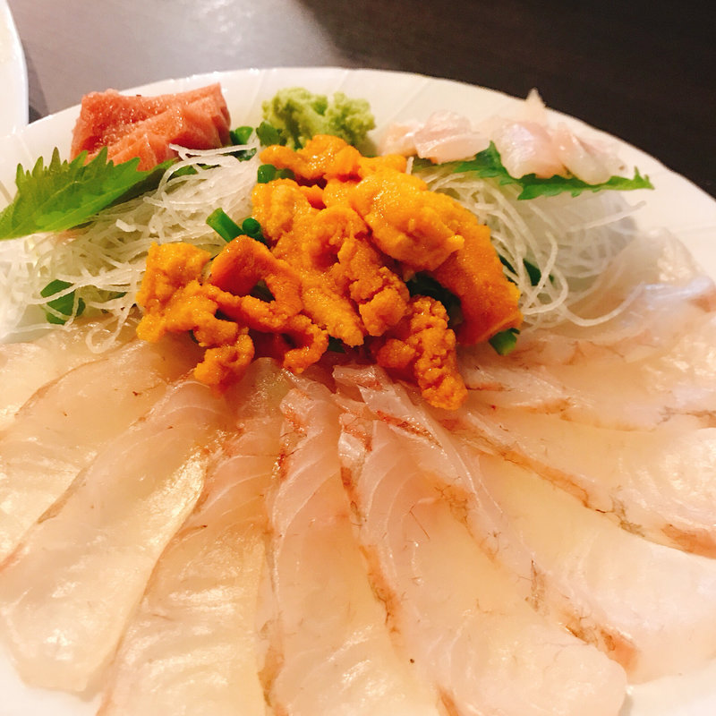 ひらめウニ乗せ(ほろにが )