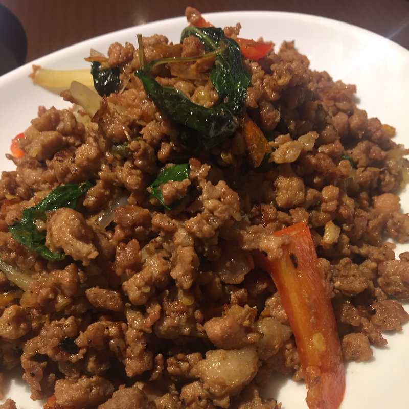 ひき肉のバジル炒め(シヤー・トムヤムクン・ポーチャナー )