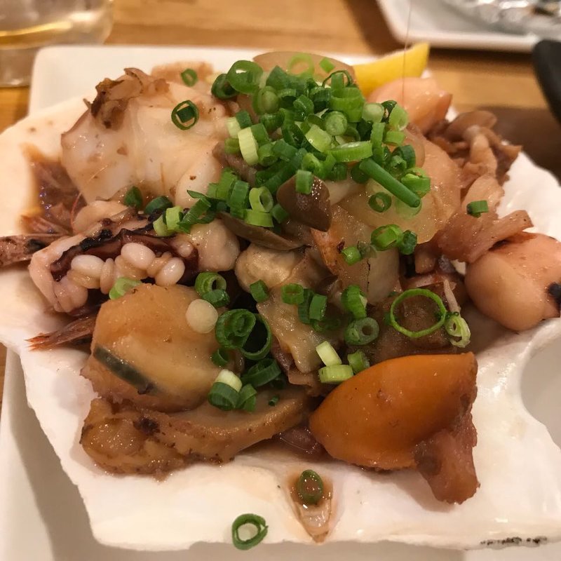 ホタテイカ下足バター焼き(博多漁家 磯貝 しらすくじらJRJP博多店)