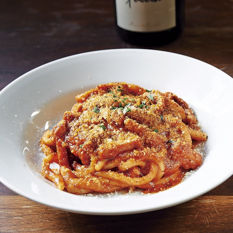 ニョッケッティ ディ コーダ アマトリチャーナソースで(AURELIO)