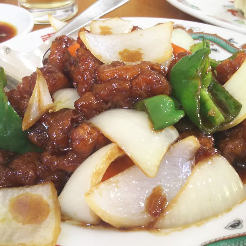 鶏肉の黒酢餡かけ(中国家庭料理金春新館)