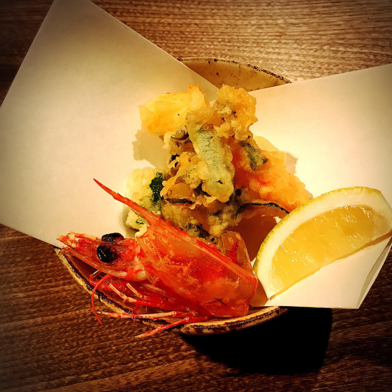 車エビと野菜のパラパラ揚げ(食幹 渋谷)