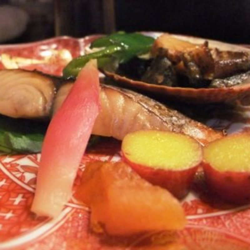 長崎産黒アワビのバター焼き＆さわらの西京焼き(新和食 きくい )